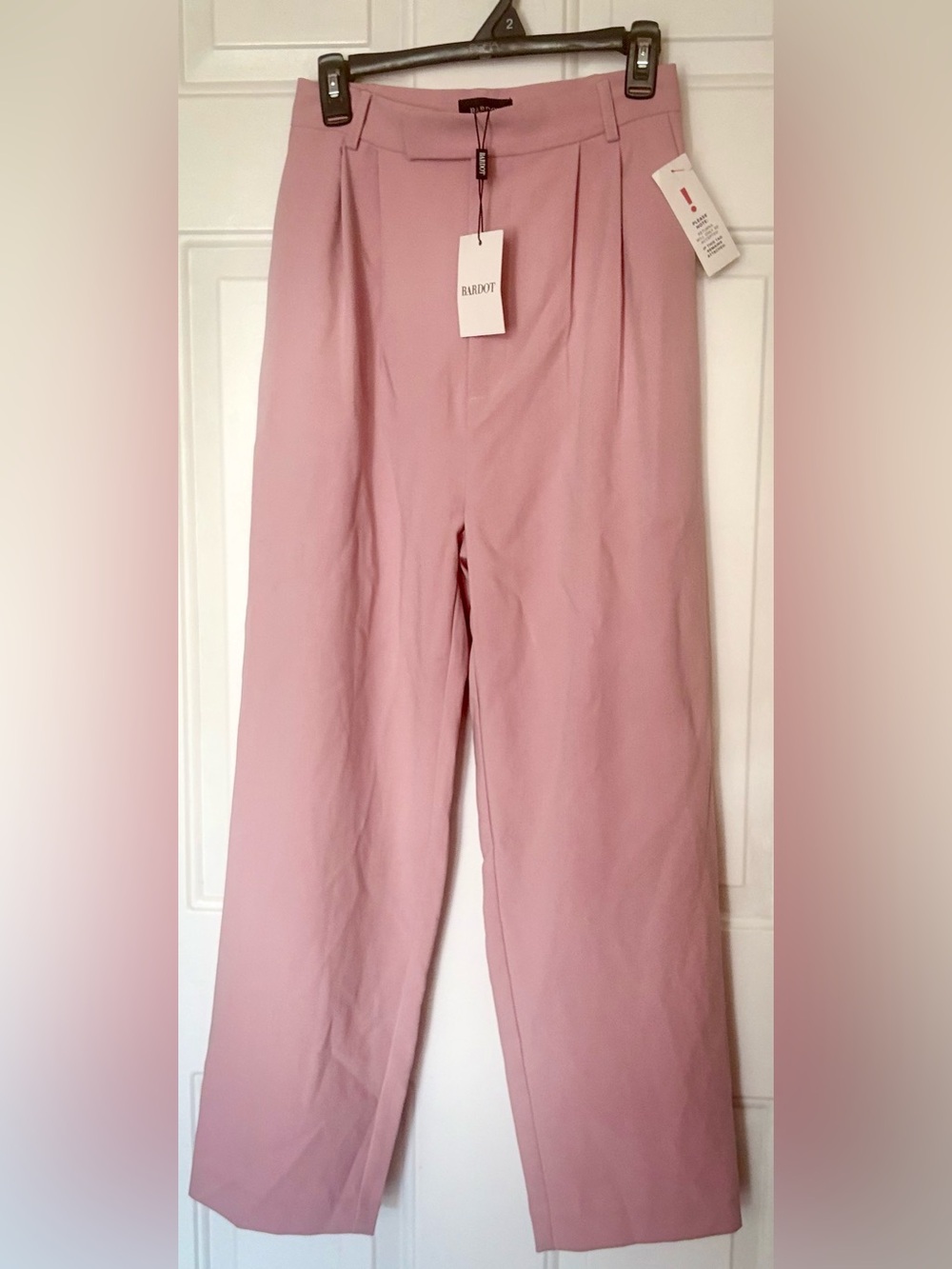 NWT Polyester blend wide-leg trousers, Bardot, Tuck Front Trouser Light Pink XS